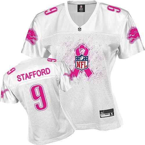 Lions #9 Matthew Stafford White 2011 Breast Cancer Awareness Stitched NFL Jersey